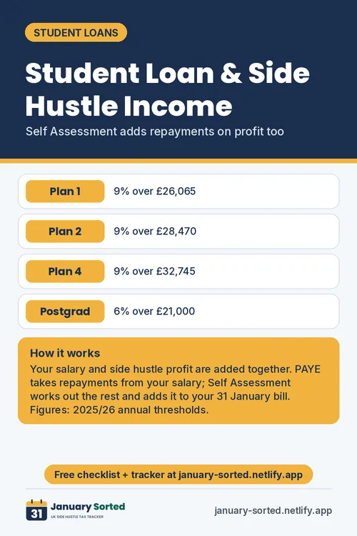 Tip card: Student loan side hustle income